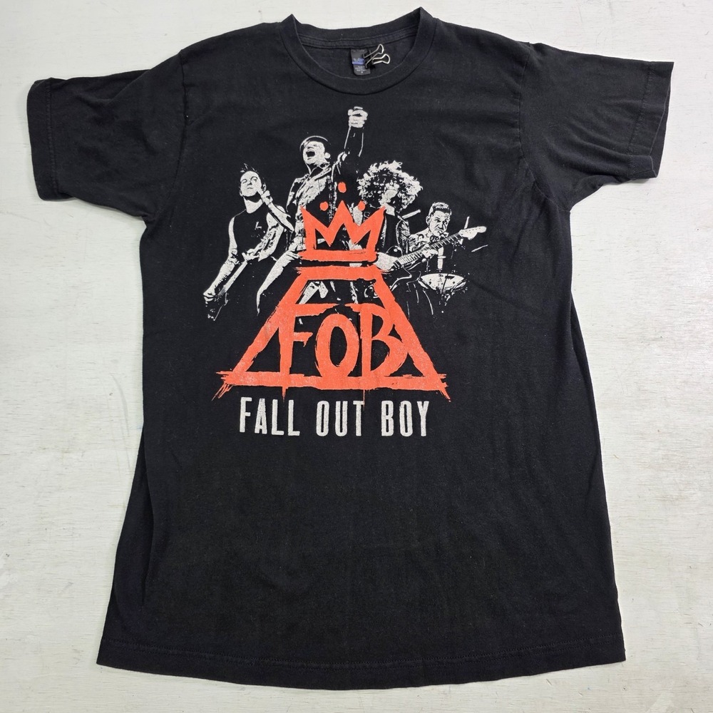 Fall Out Boy FOB Vintage 2014 Momentour Black T-Shirt Emo Save Rock Pop Mens‎ M
